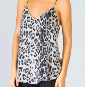 Leopard Print Lavender Brown Tank Top, Size XS